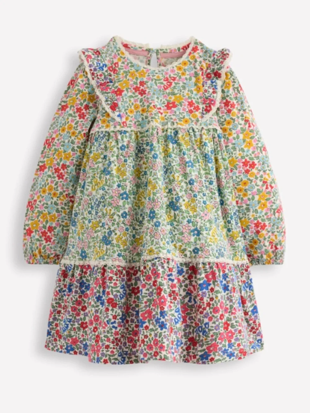 Mini Boden - Colorful Hotchpotch Flowerbed Jersey 100% Cotton Dress, Size 8-9y